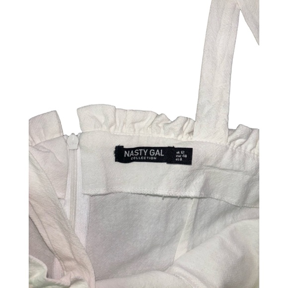 Nasty Gal “Can’t Tie My Love Ruffle Mini Dress” in white - Picture 8 of 8